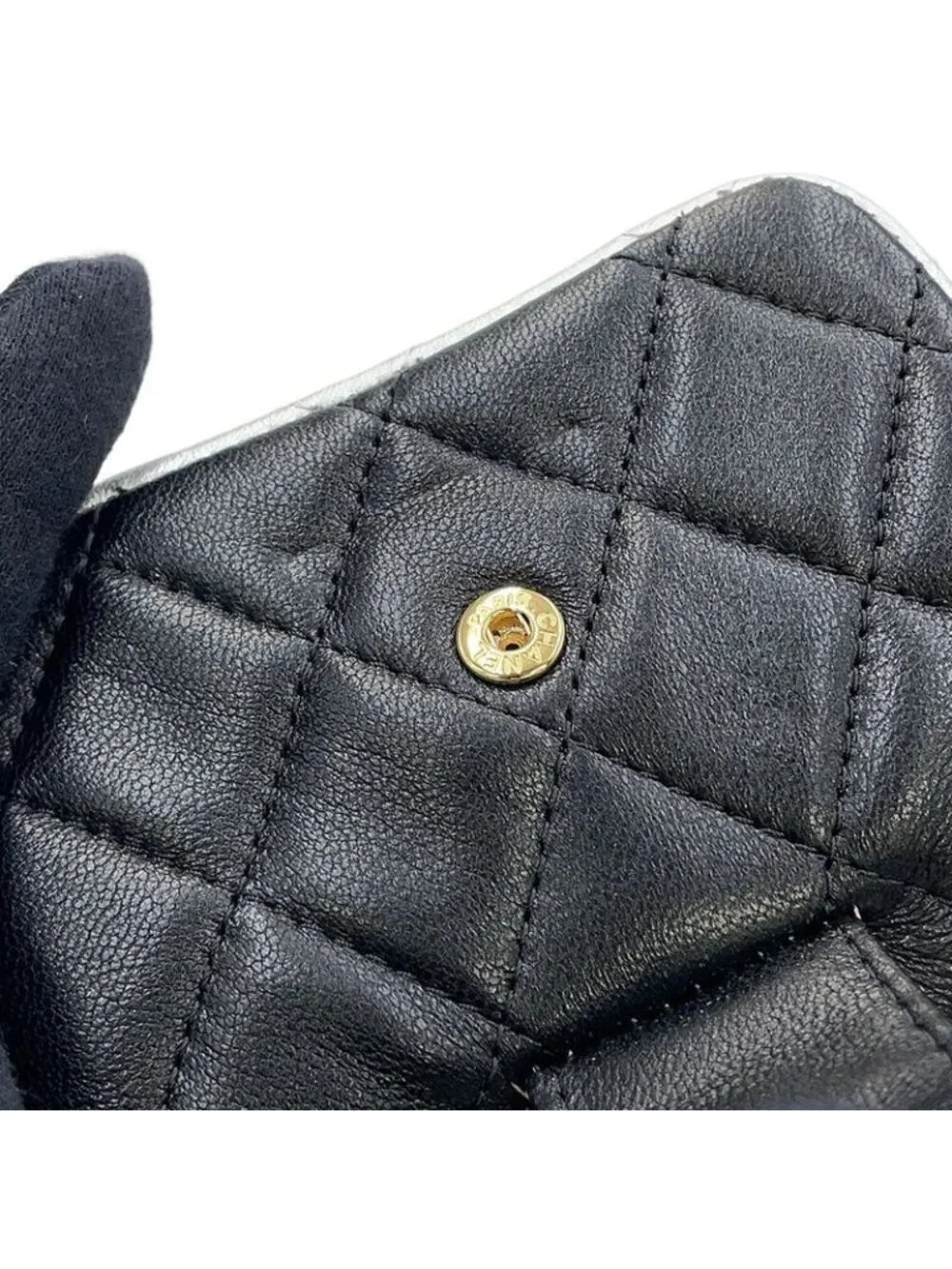 Chanel Belt Bag CC Logo Quilted Mini Chain Lambskin Black Multicolor - Picture 6 of 10